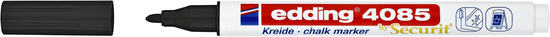 Krijtstift edding 4085 by Securit rond 1-2mm zwart 2