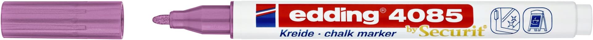 Krijtstift edding 4085 by Securit rond 1-2mm metallic roze 2