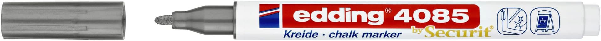Krijtstift edding 4085 by Securit rond 1-2mm zilver 2