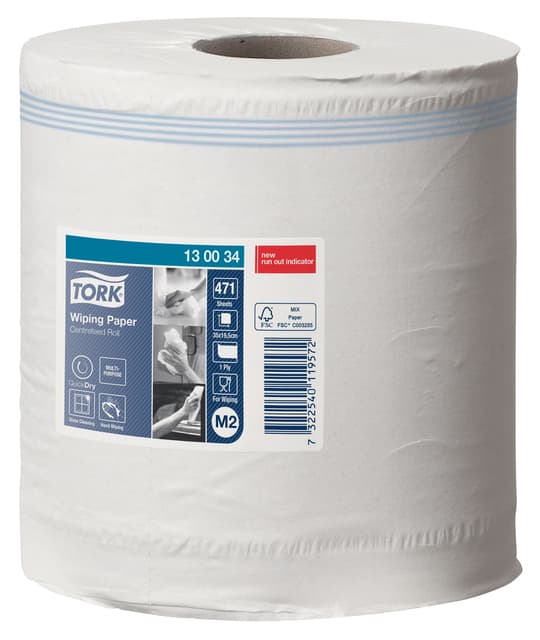 Poetspapier Tork M2 Premium 1-laags 165m wit 130034 2