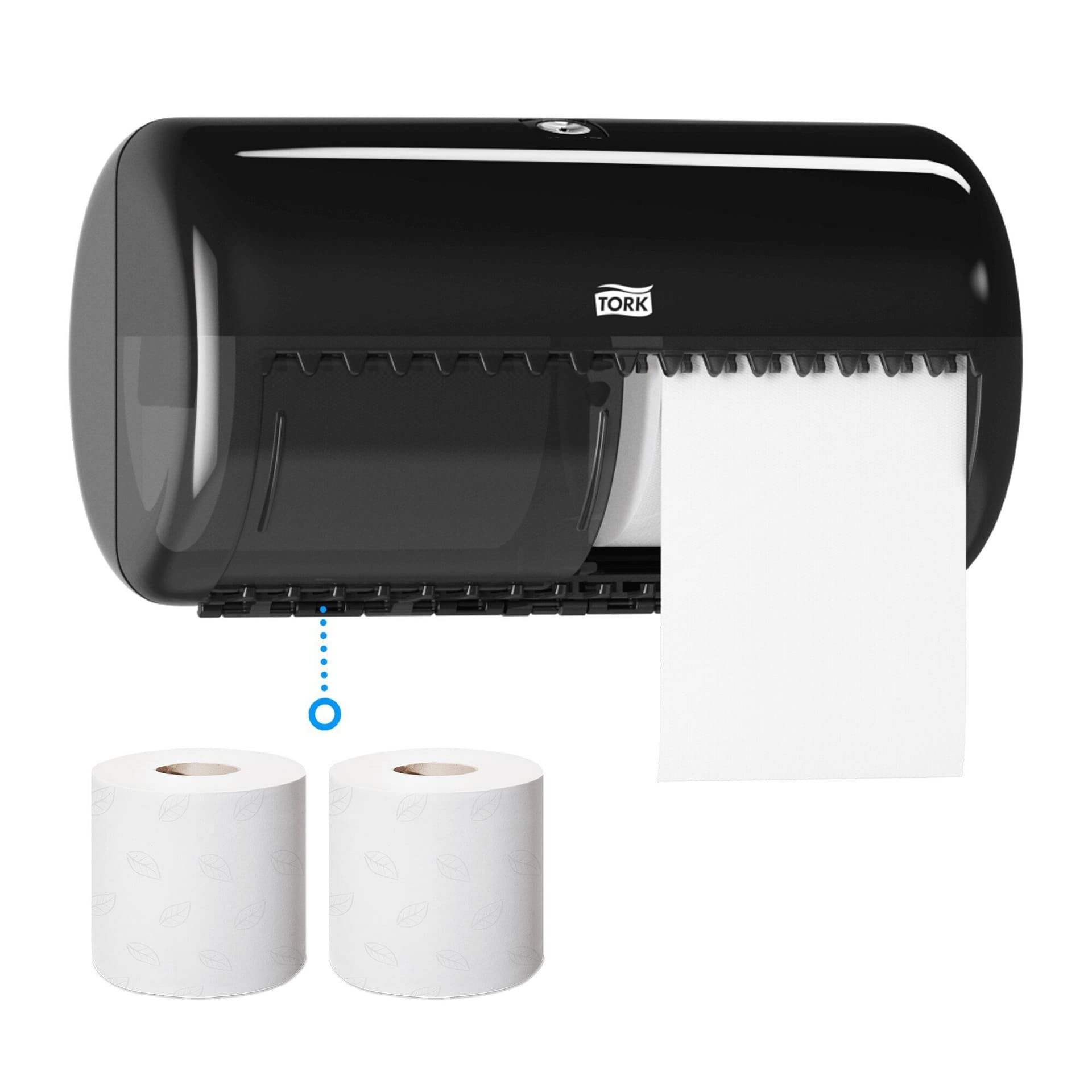 Toiletpapierdispenser Tork T4 Elevation duo zwart 557008 2
