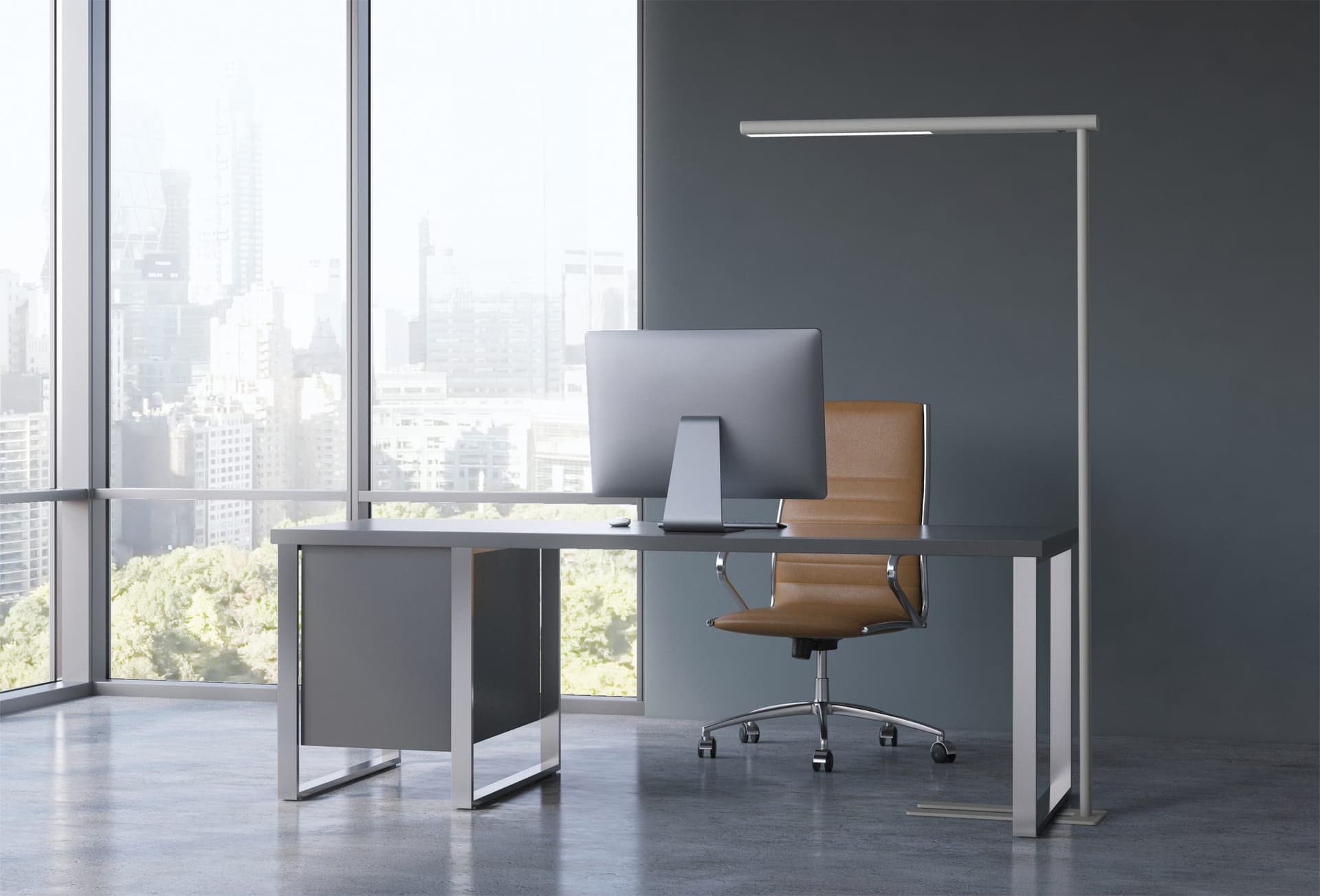 Vloerlamp MAUL Jet LED hoog 195cm aluminium 2