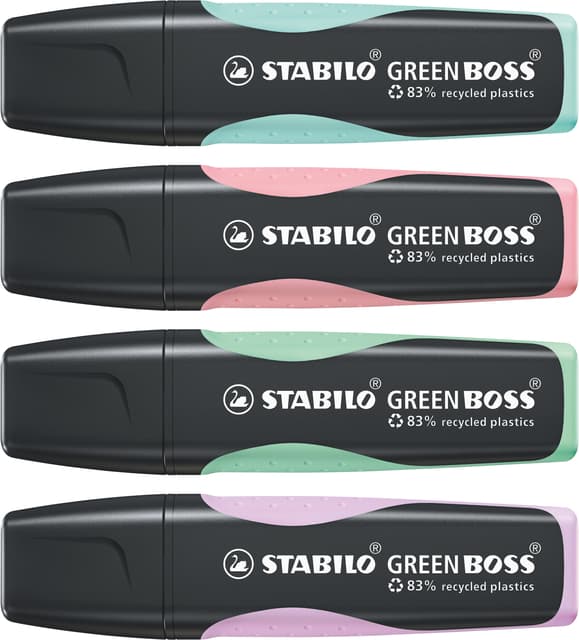 Markeerstift STABILO GREEN BOSS 6070/4 pastel assorti etui à 4 stuks 2