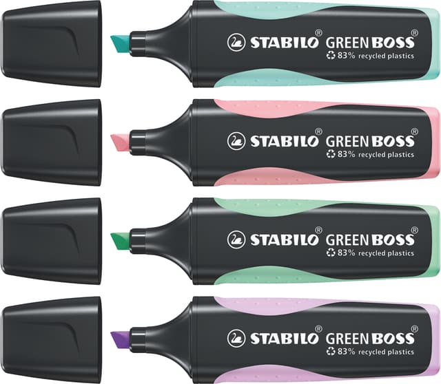 Markeerstift STABILO GREEN BOSS 6070/4 pastel assorti etui à 4 stuks 3