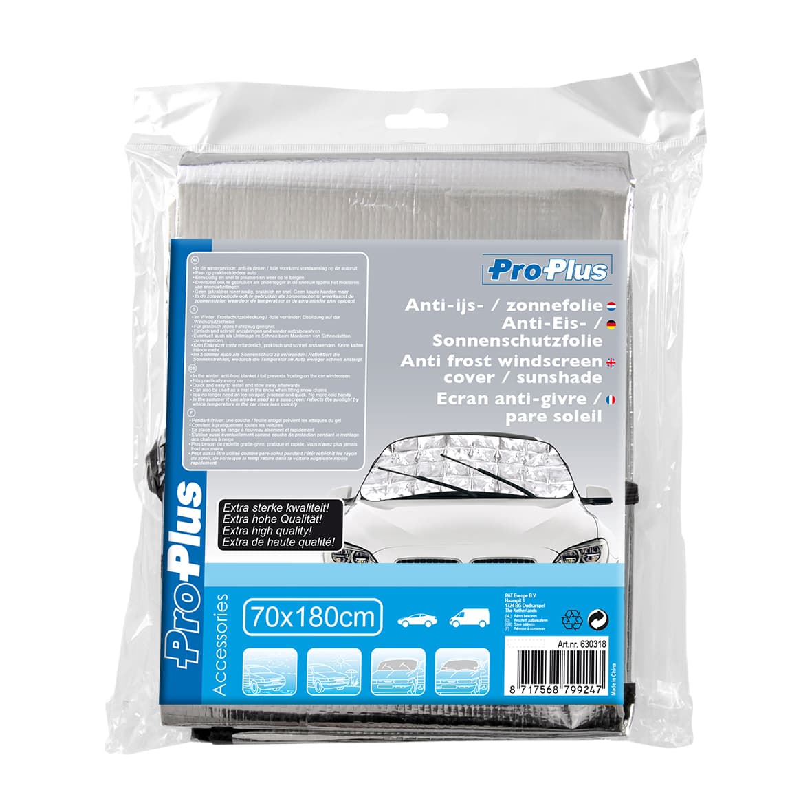 Antivriesscherm ProPlus 180x70cm zilver