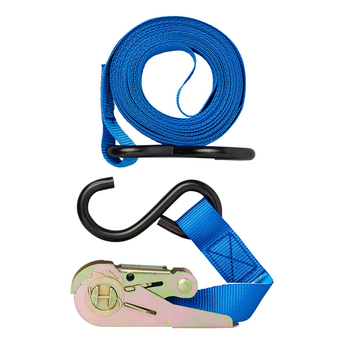 Spanband ProPlus ratel 5 meter met 2 haken blauw 5