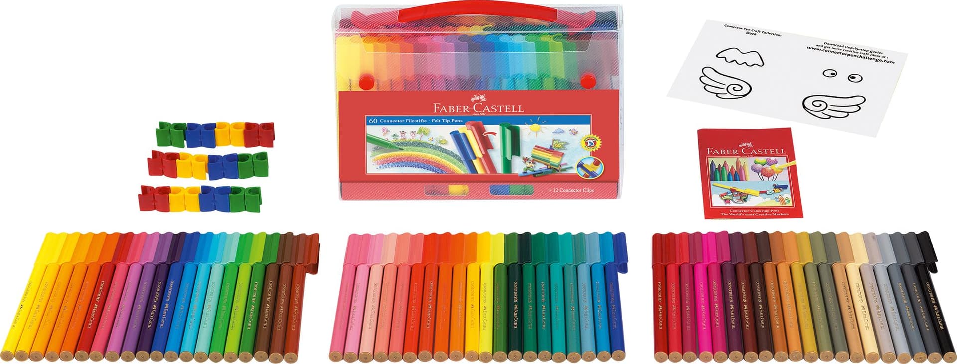 Kleurstiften Faber-Castell Connector assorti koffer à 60 stuks 2