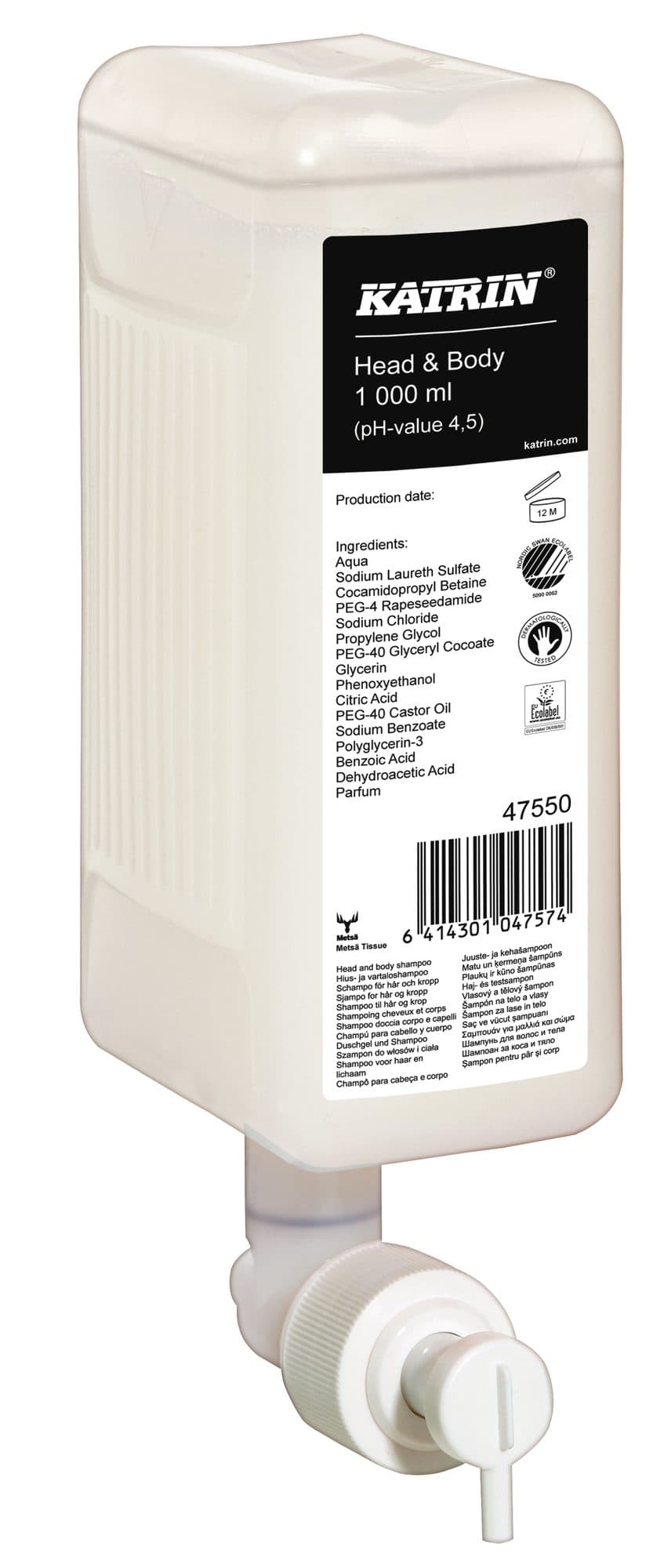 Handzeep Katrin Head & Body vloeibaar 1000ml 47550