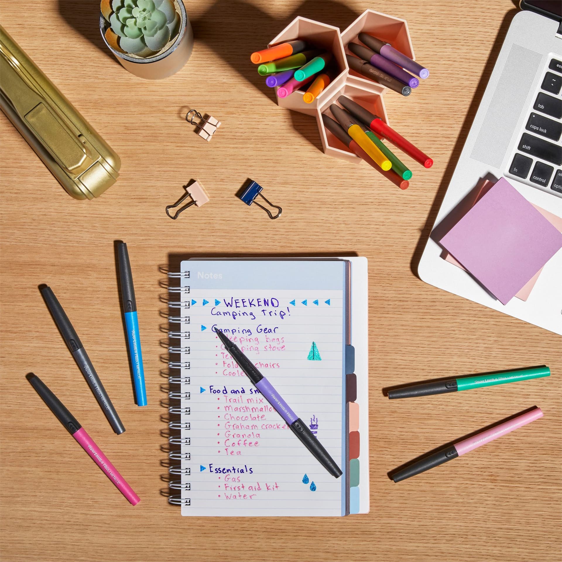 Fineliner Paper Mate Flair Metallic medium blister à 6 stuks 7