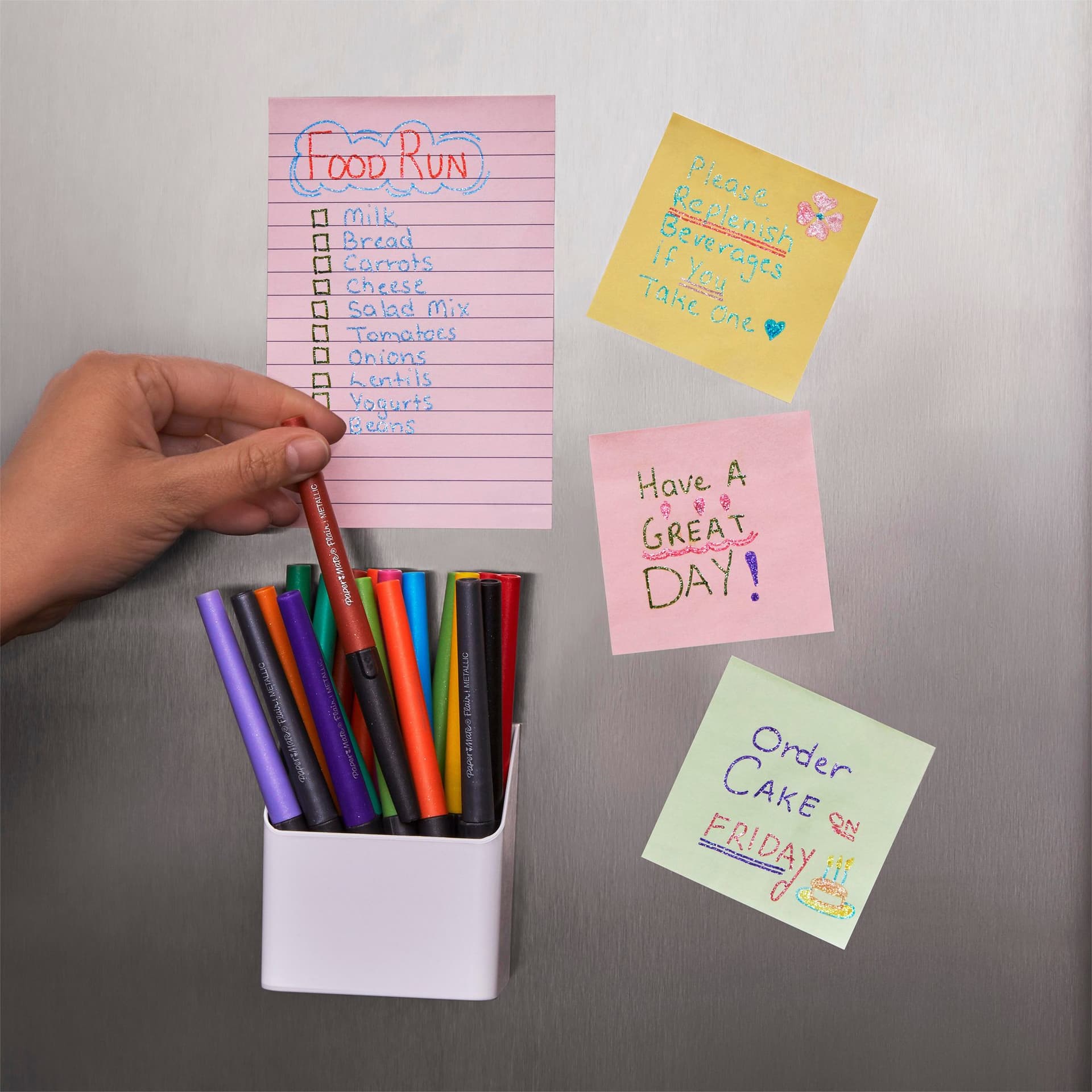 Fineliner Paper Mate Flair Metallic medium blister à 6 stuks 8