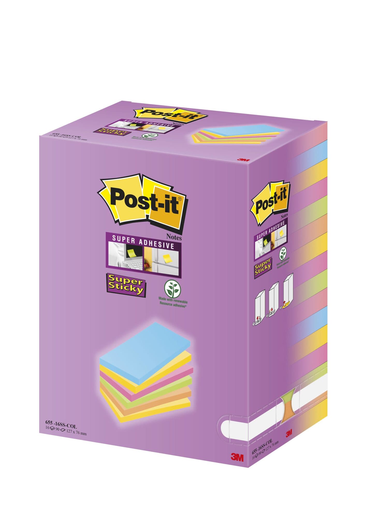 Memoblok Post-it 655 127x76mm assorti 16 stuks 5