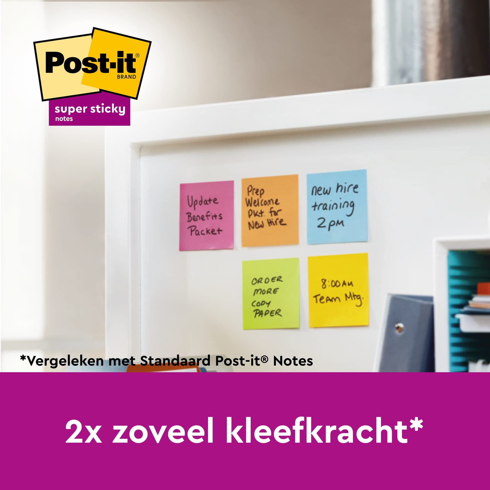Memoblok Post-it Super Sticky 654 76x76mm color 16 stuks 2