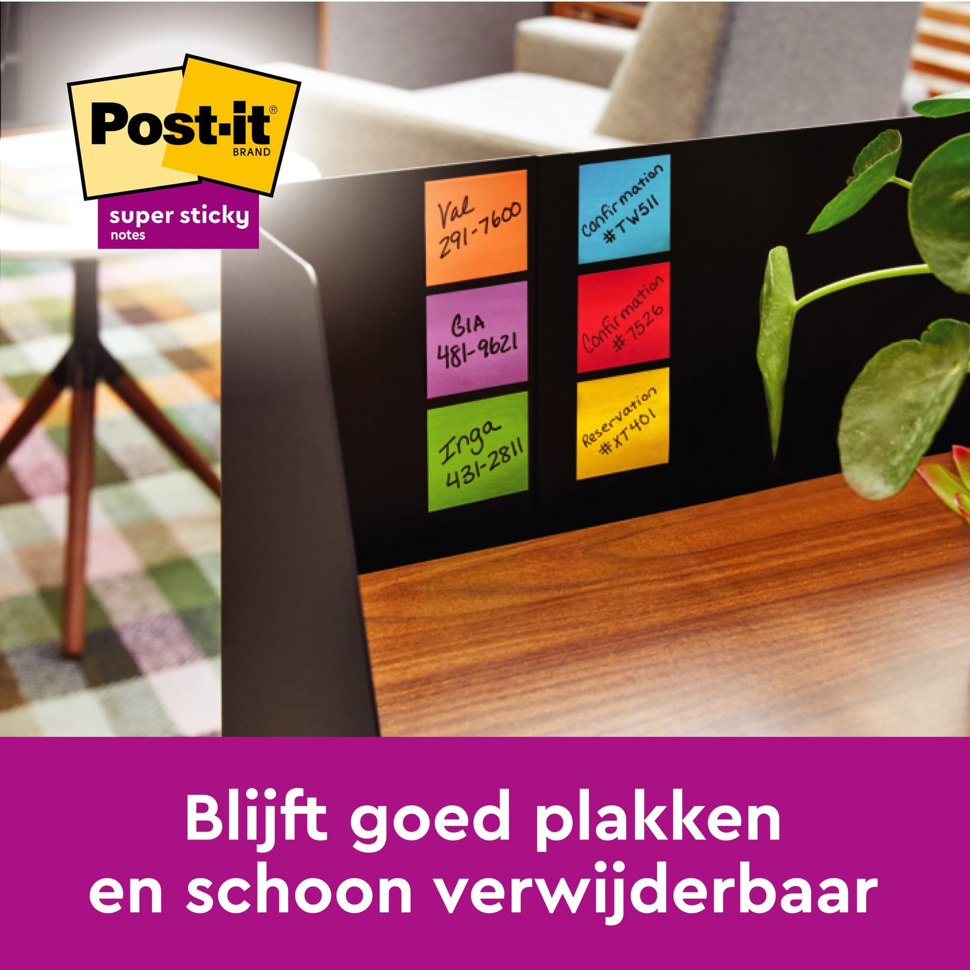 Memoblok Post-it Super Sticky 654 76x76mm color 16 stuks 6
