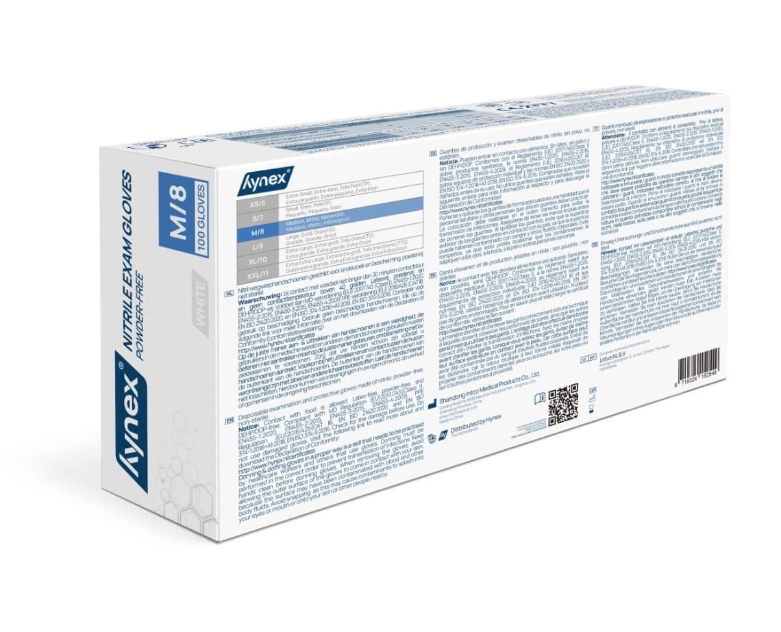 Handschoen Hynex nitril M wit 3.5g 100 stuks 4