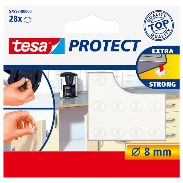 Anti-slip en geluiddempers tesa® Protect rond Ø8mm transparant 28 stuks