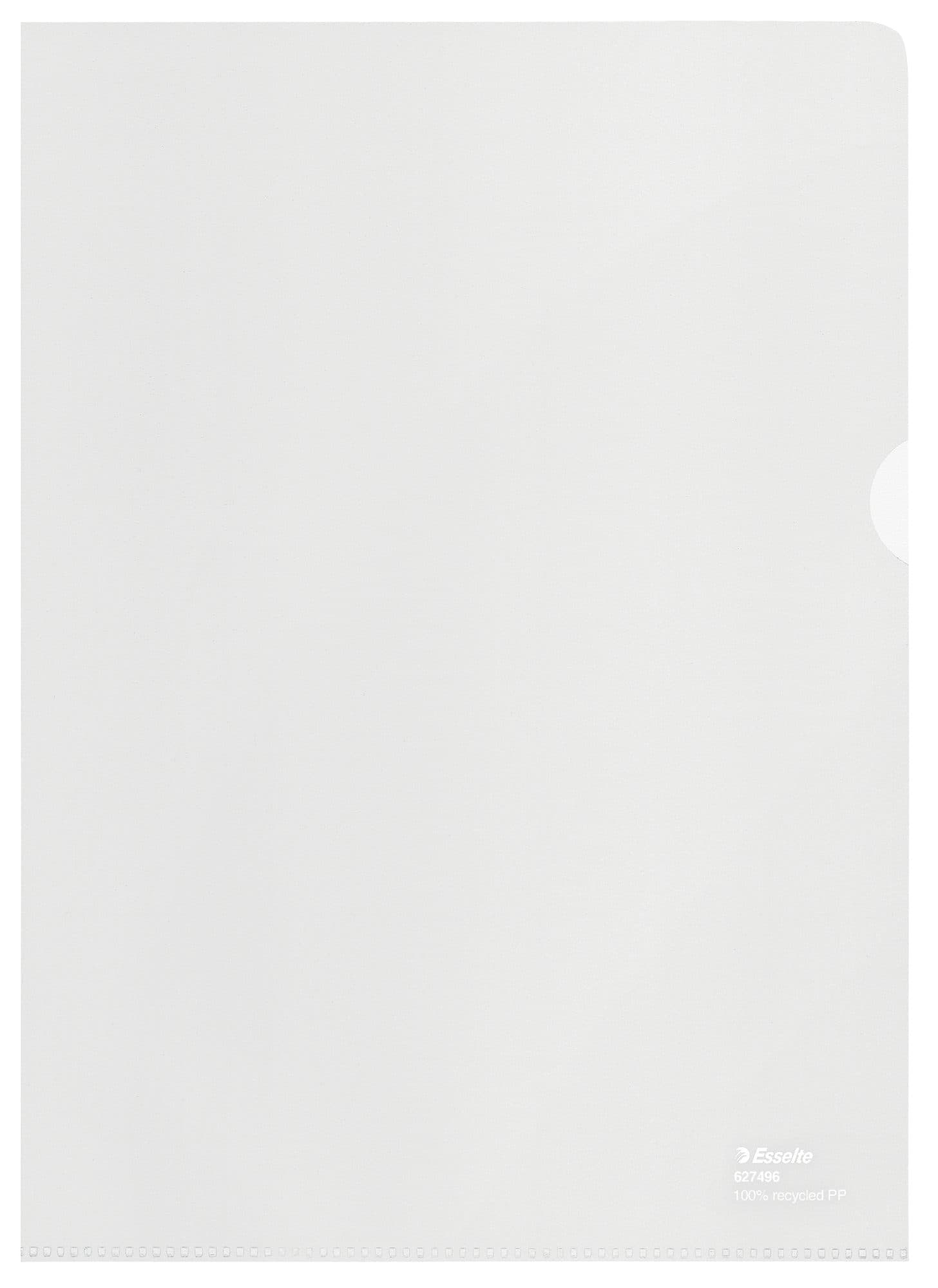 Insteekmap L-model Esselte A4 100% gerecycled 0.10mm transparant 100 stuks