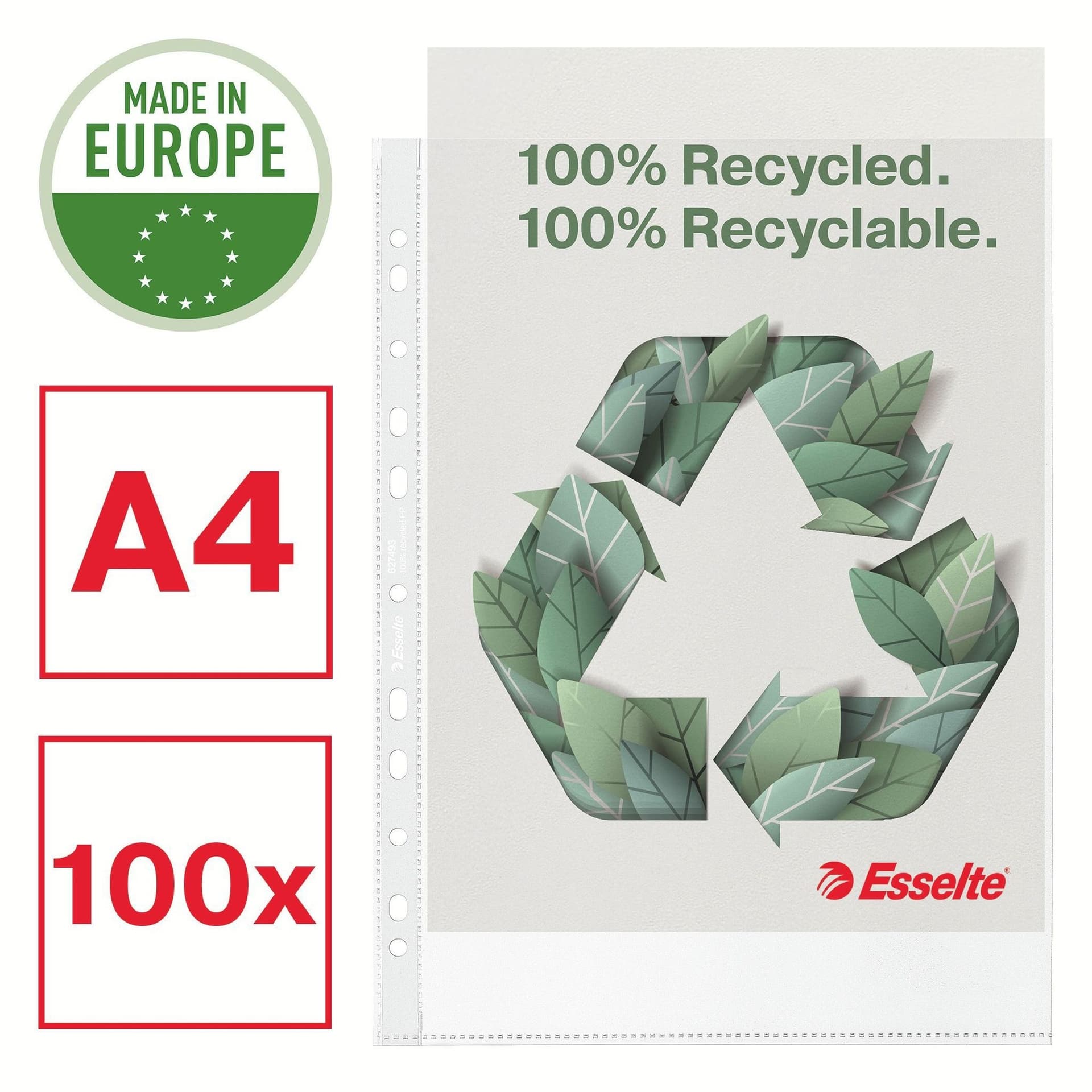 Showtas Esselte recycle PP A4 70µ 11-gaats transparant 100 stuks 4