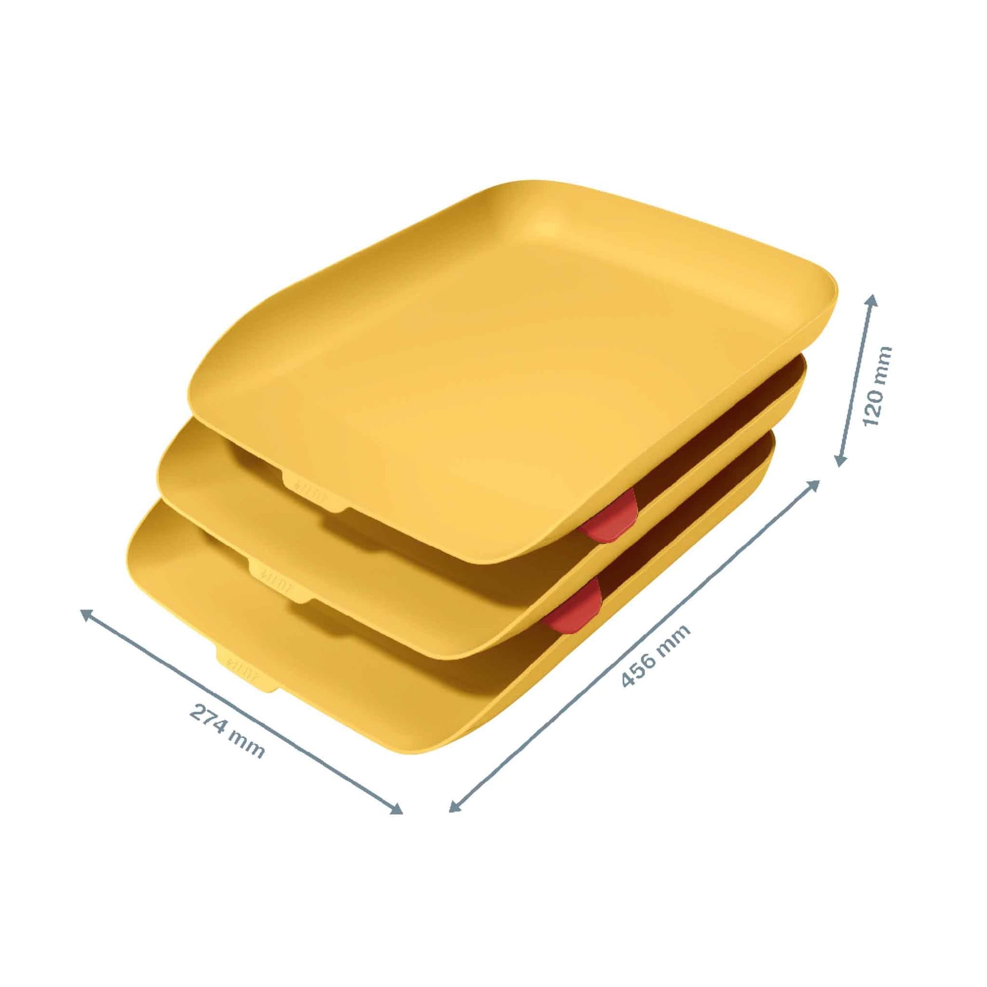 Brievenbak Leitz Cosy set van 3 A4 warm geel 2