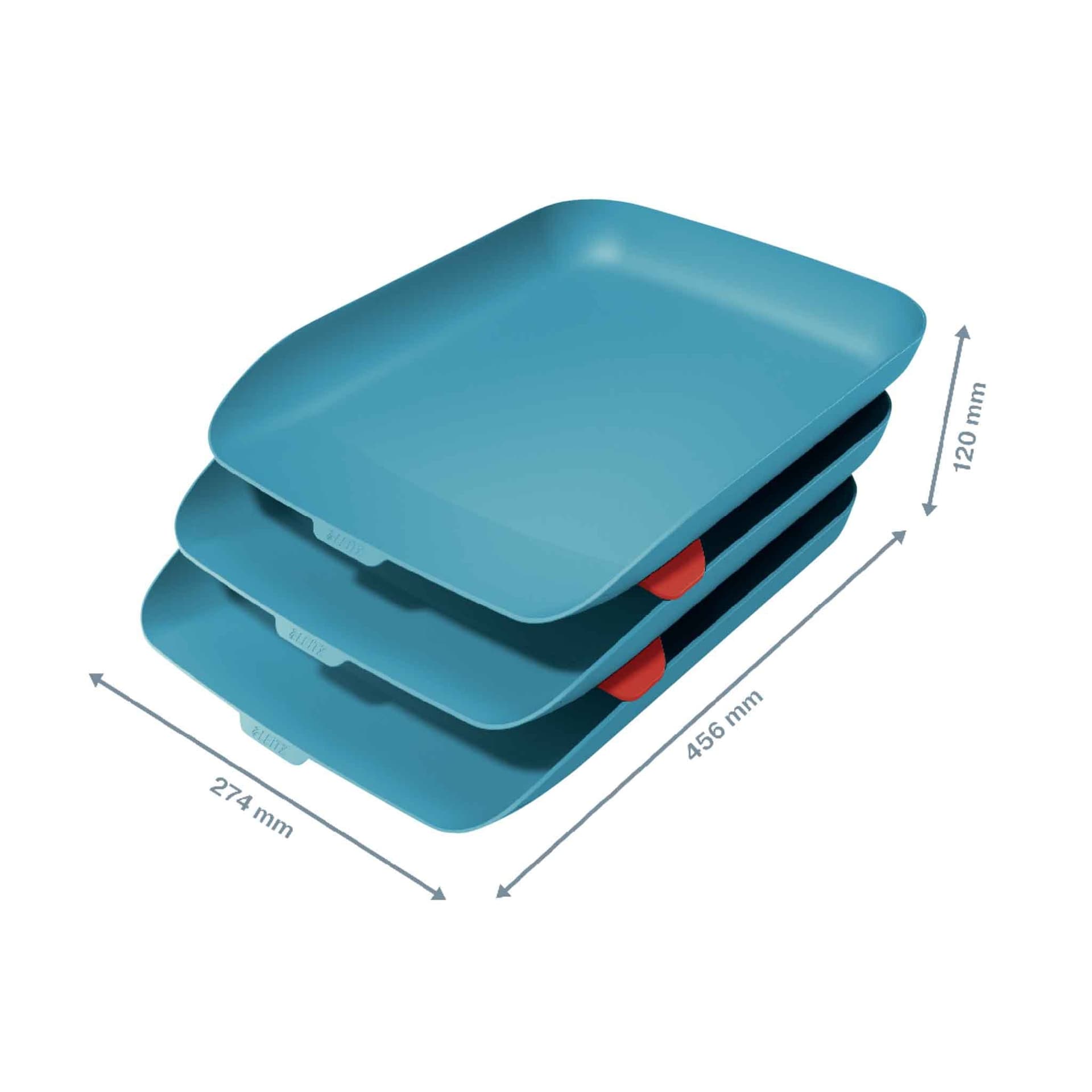 Brievenbak Leitz Cosy set van 3 A4 sereen blauw 2