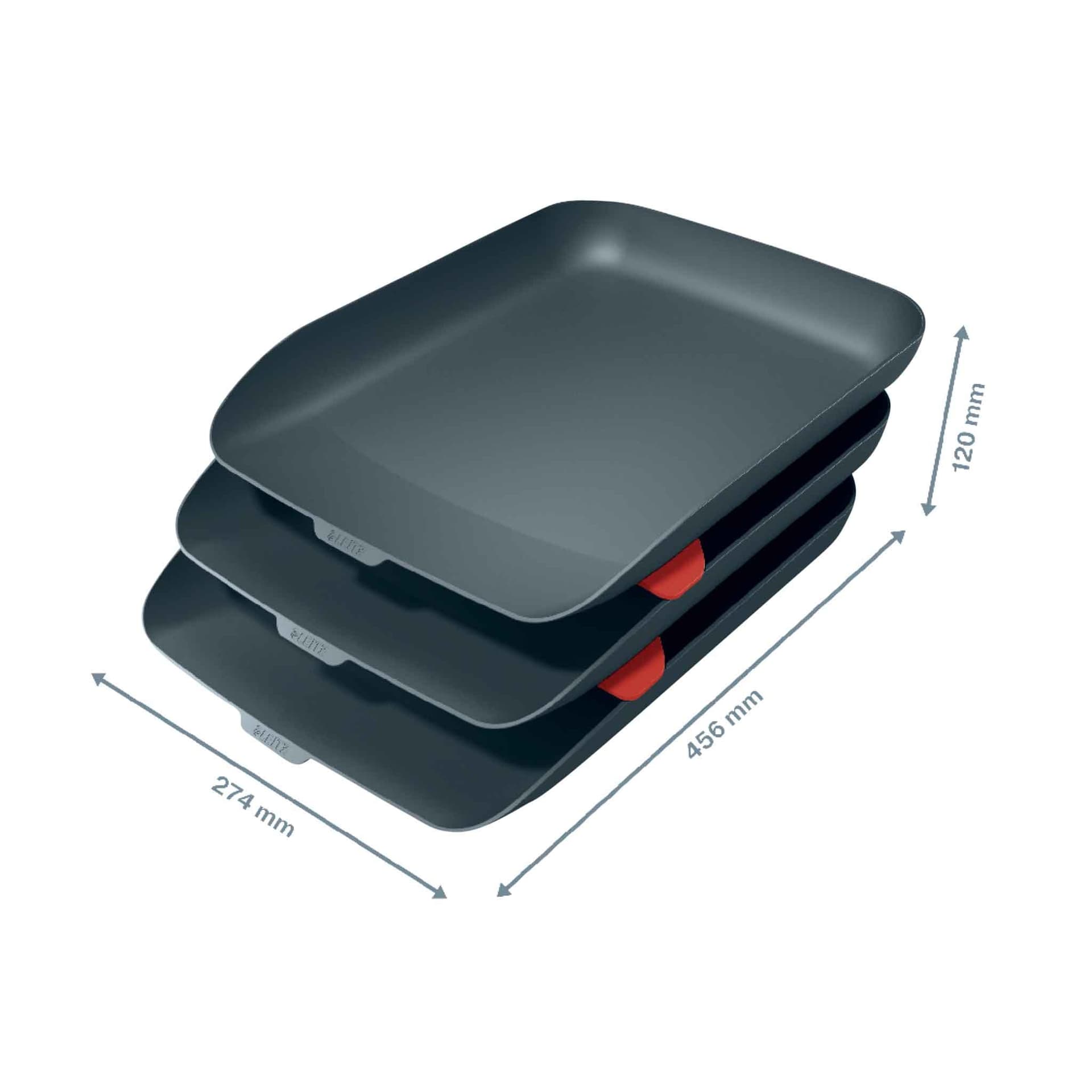 Brievenbak Leitz Cosy set van 3 A4 fluweel grijs 2