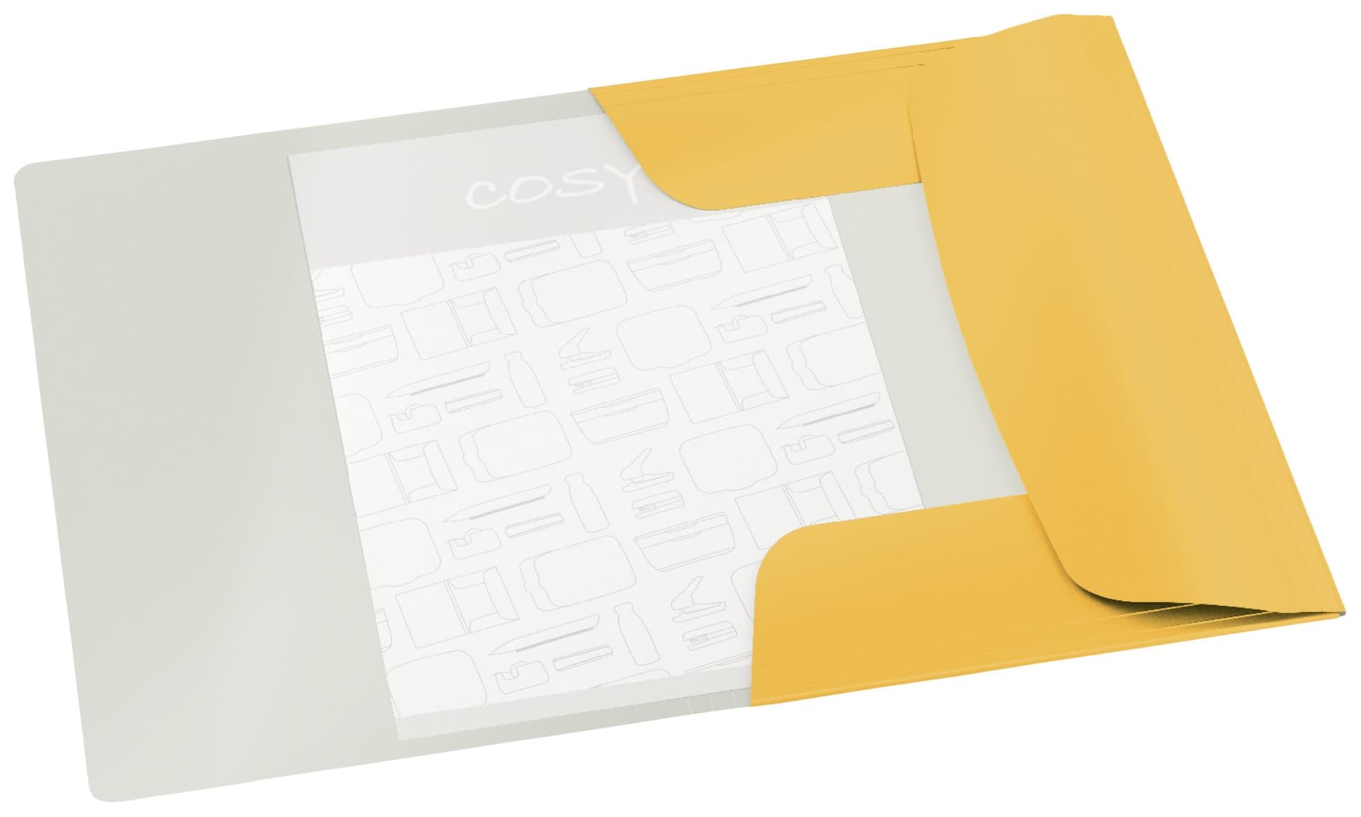 Elastomap Leitz Cosy A4 3-kleps geel 2