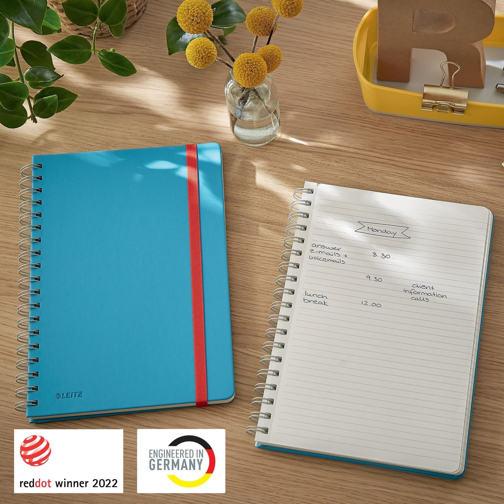 Notitieboek Leitz Cosy B5 160blz 100gr spiraal lijn blauw 6