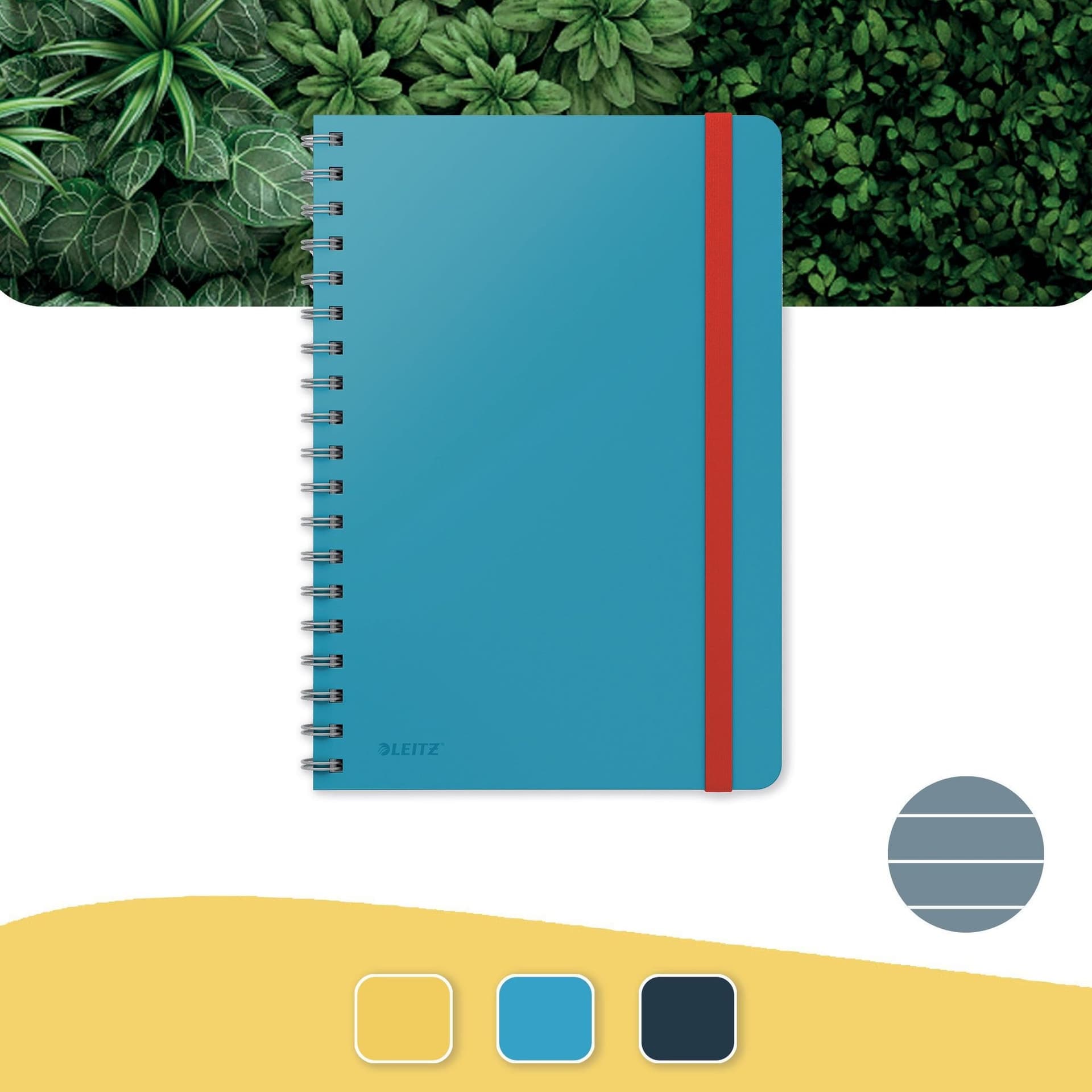 Notitieboek Leitz Cosy B5 160blz 100gr spiraal lijn blauw 7