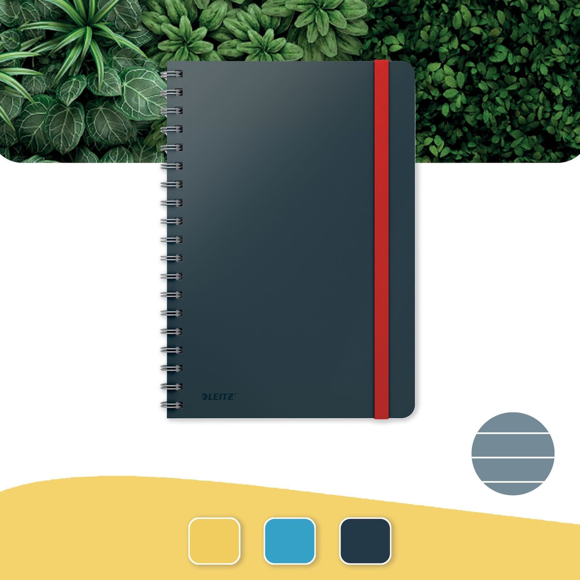 Notitieboek Leitz Cosy B5 160blz 100gr spiraal lijn grijs 6