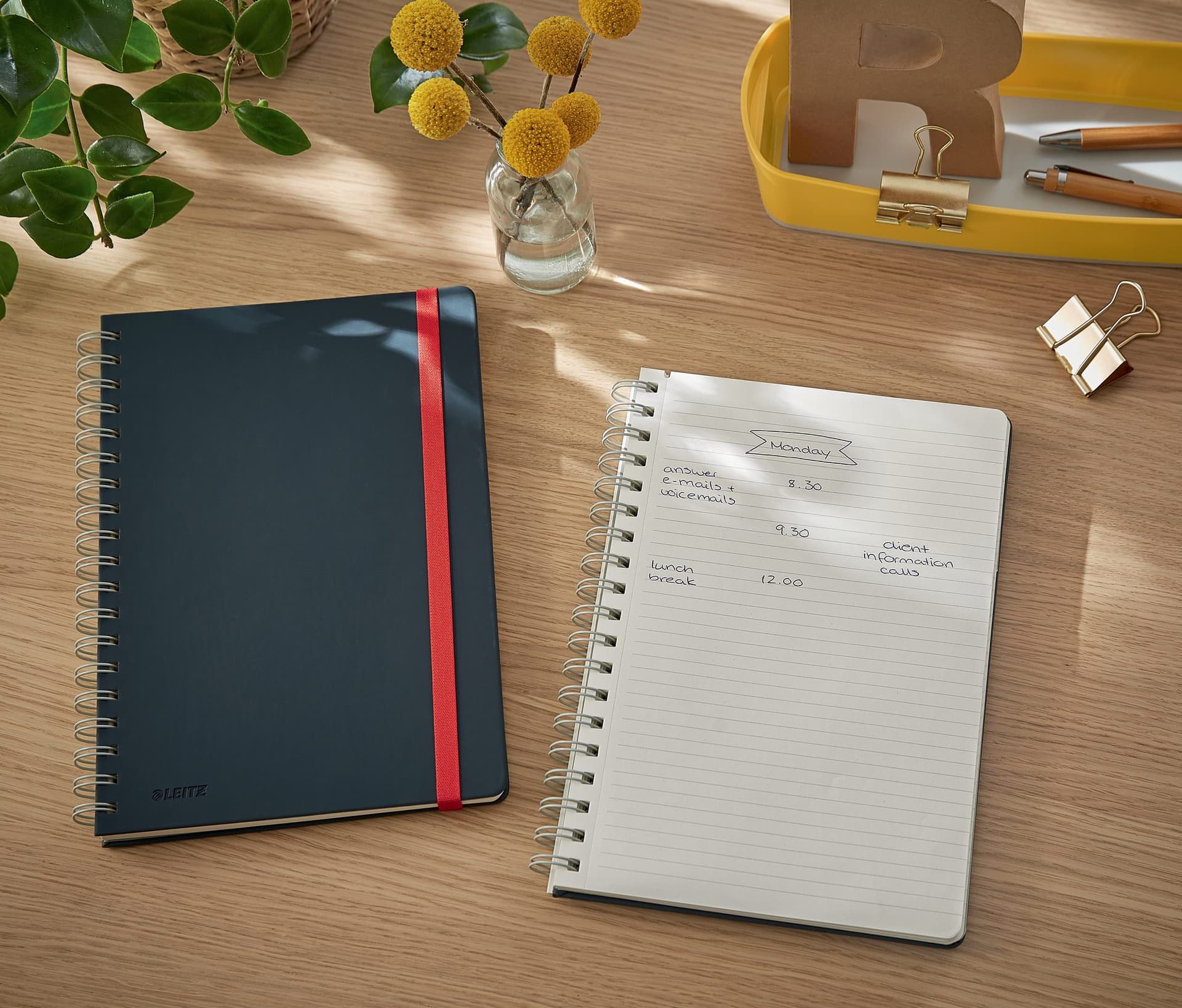Notitieboek Leitz Cosy B5 160blz 100gr spiraal lijn grijs 4