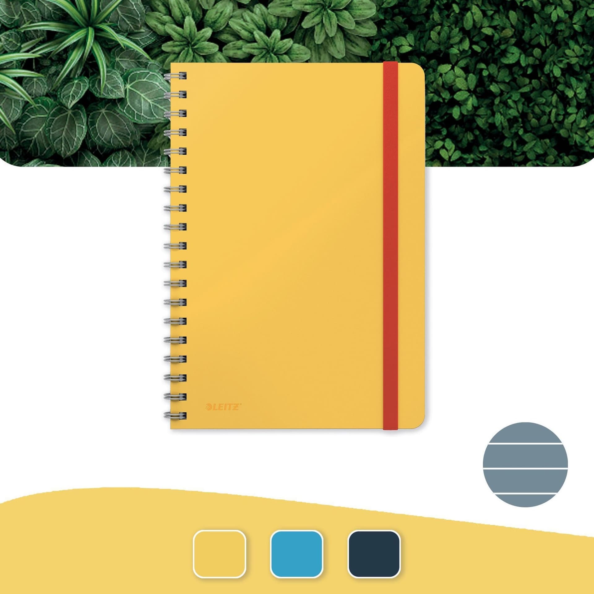 Notitieboek Leitz Cosy B5 160blz 100gr spiraal lijn geel 7