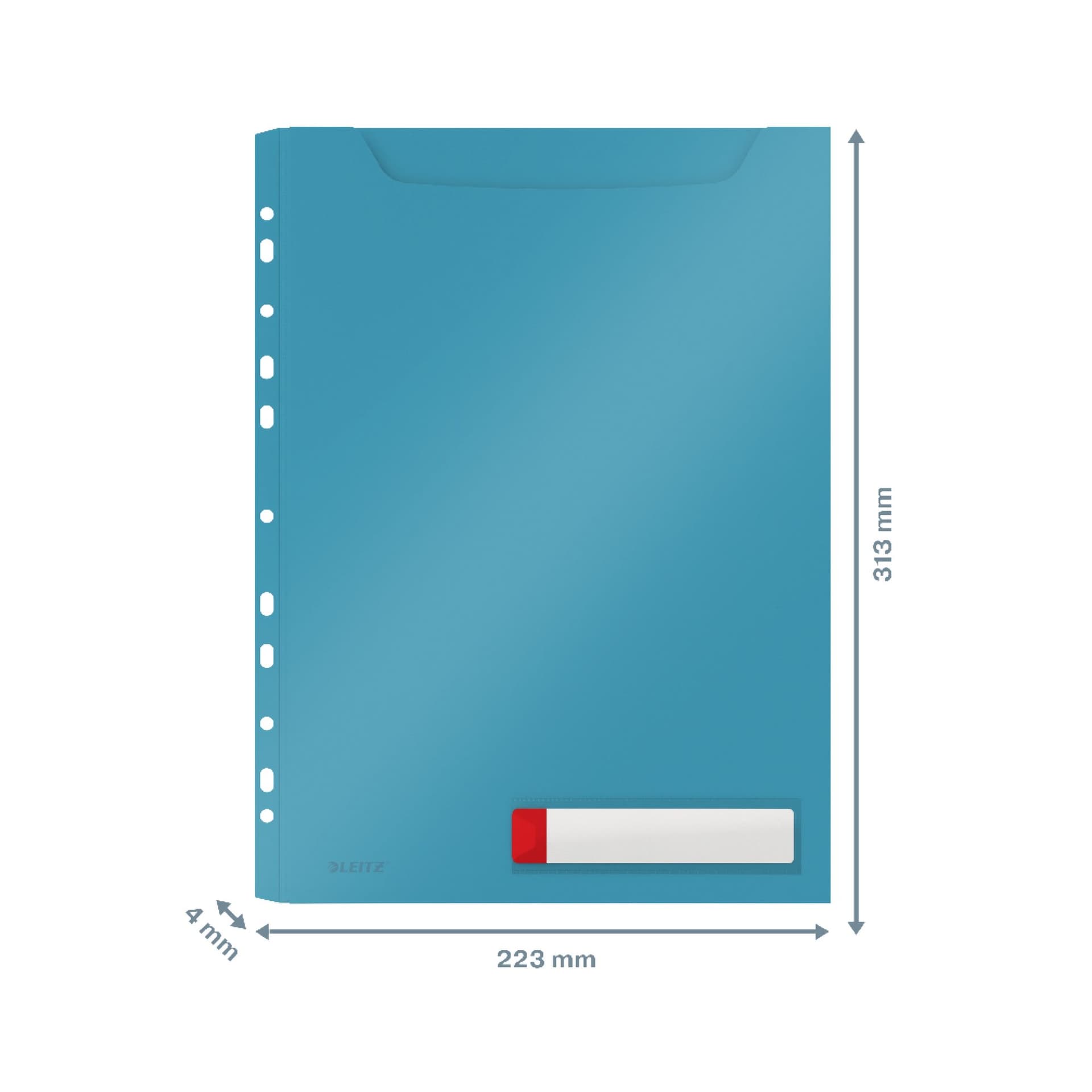 Insteekmap U-model Leitz Cosy harmonica A4 met perforatiestrip PP blauw 3
