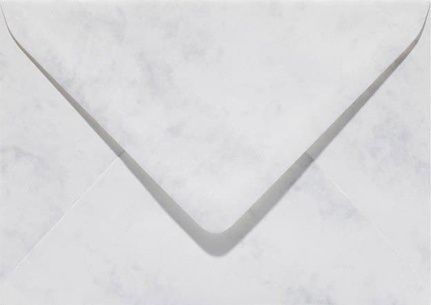 Envelop Papicolor EA5 156x220mm marmer grijswit pak à 6 stuks