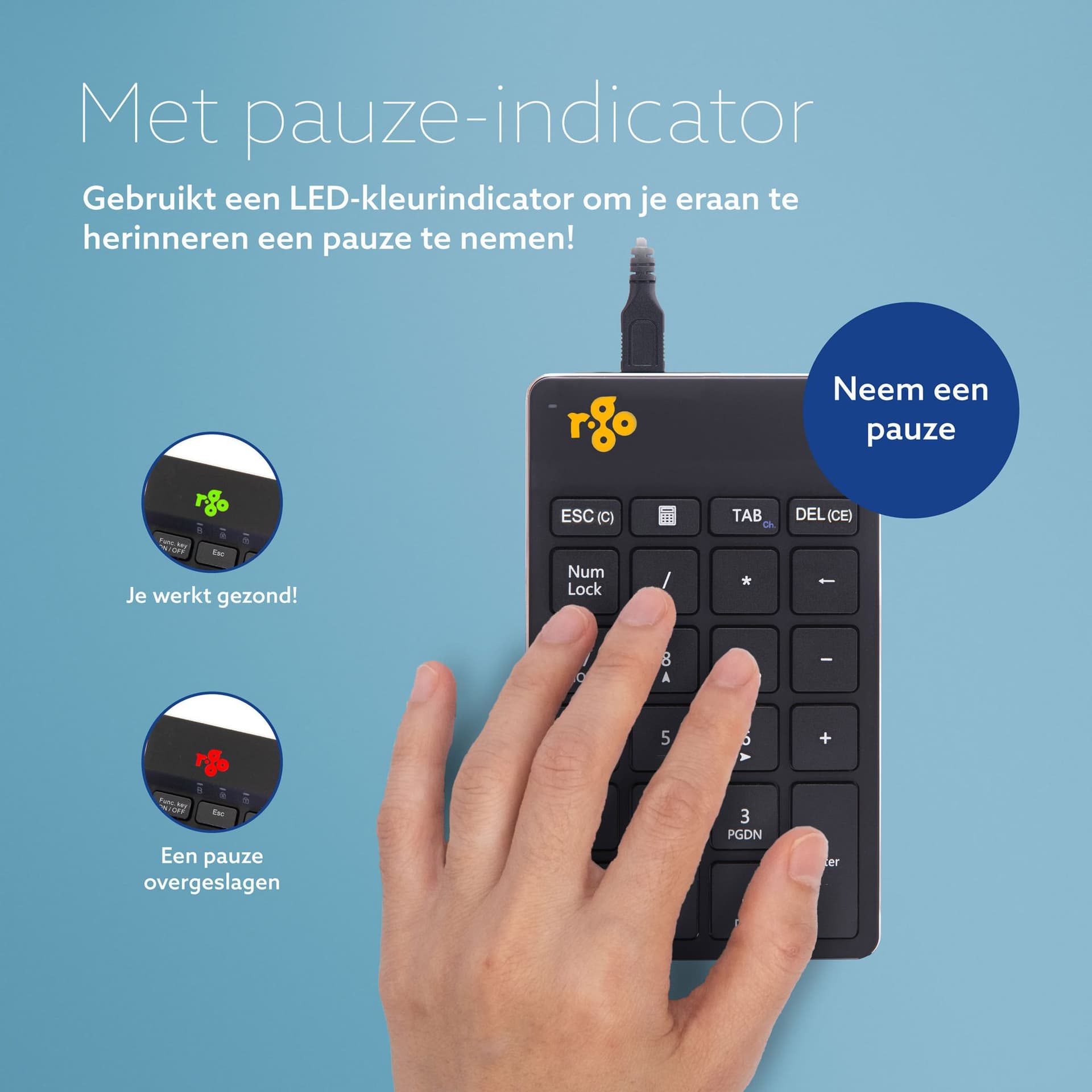 Toetsenbord R-Go Ergonomisch Numpad Break Draad 3