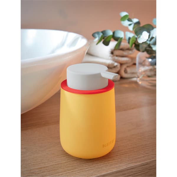 Handzeepdispenser Leitz Cosy voor handzeep 300ml geel 3