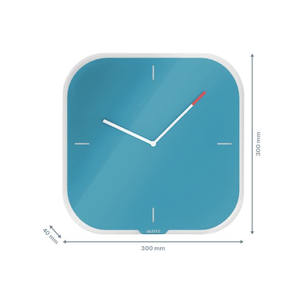 Wandklok Leitz Cosy blauw glas 3