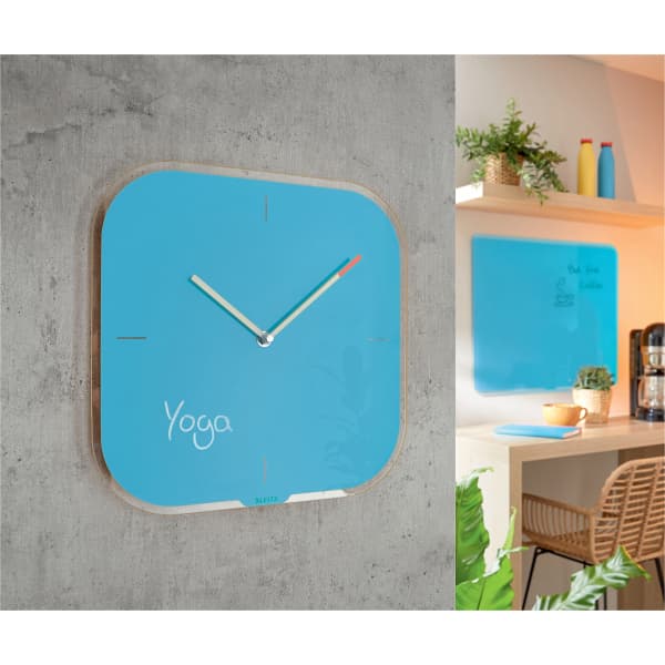 Wandklok Leitz Cosy blauw glas 4