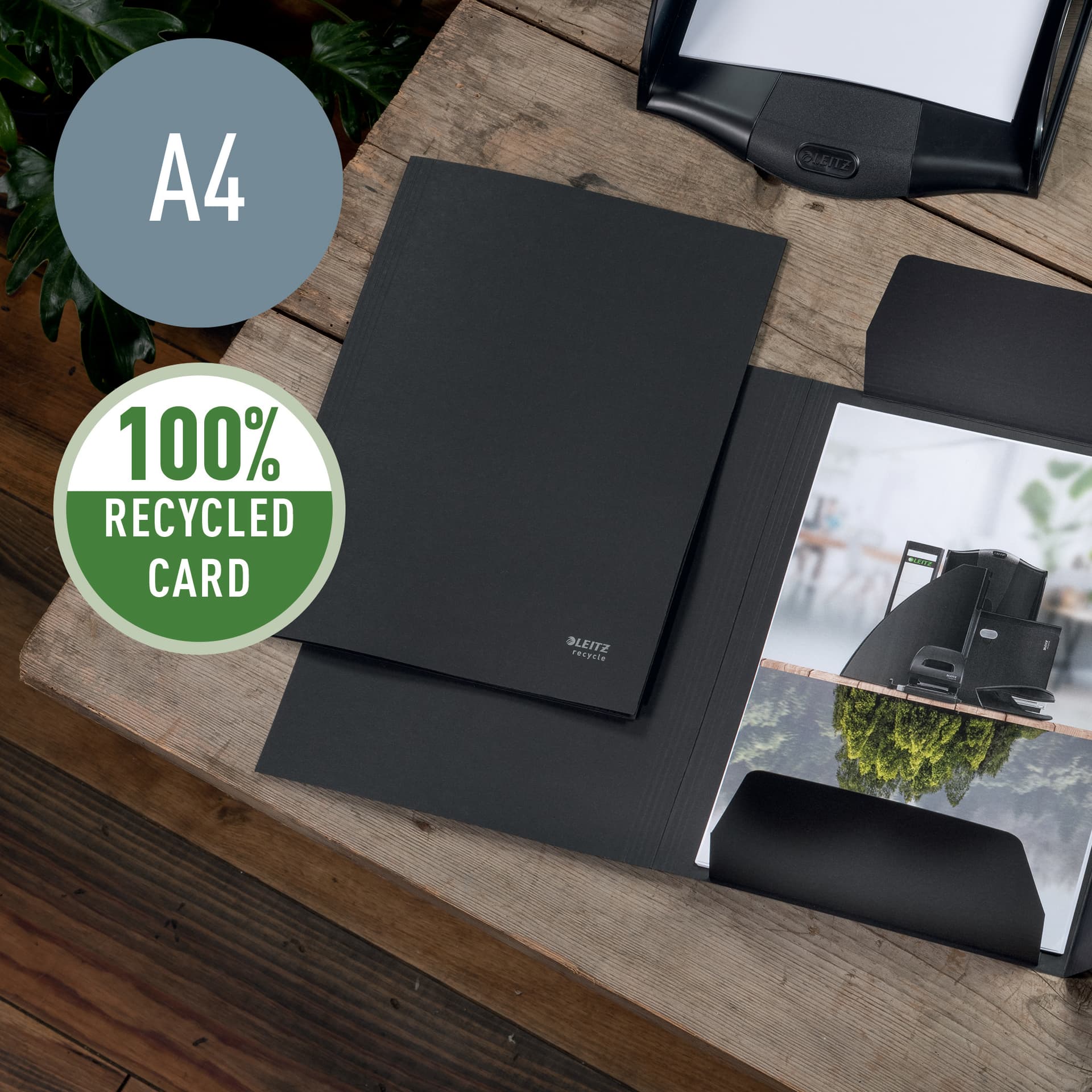 Dossiermap Leitz Recycle A4 3-kleps karton zwart 5