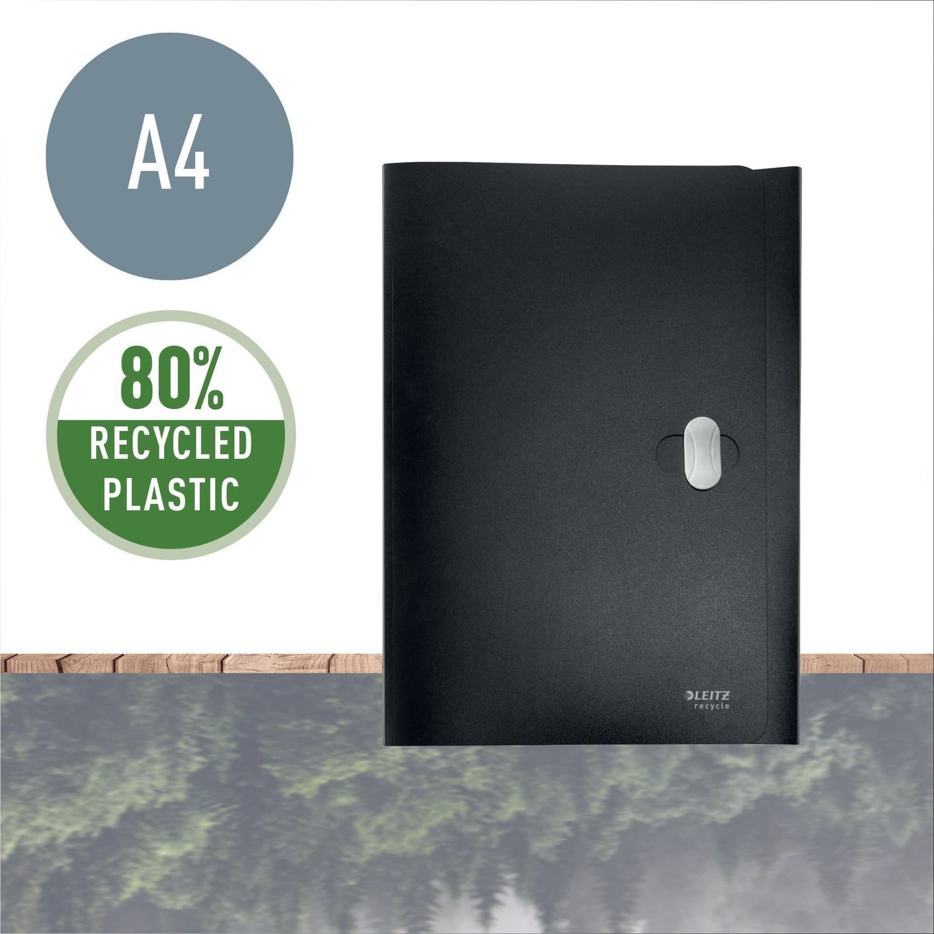 Dossiermap Leitz Recycle A4 3-kleps PP zwart 2
