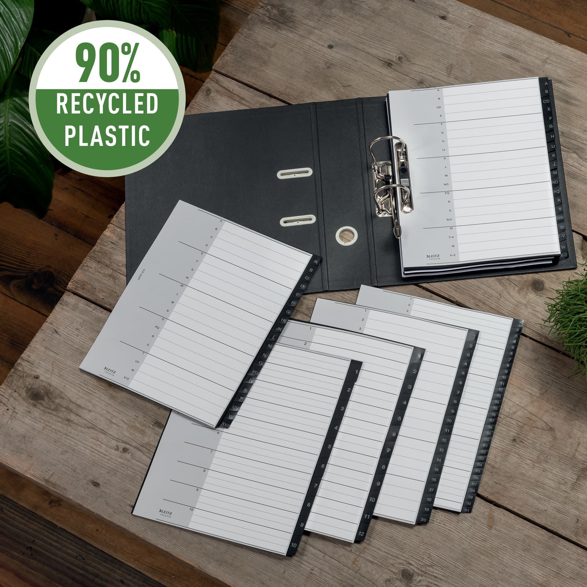 Tabblad Leitz Recycle A4 11-gaats A-Z extra breed PP 3