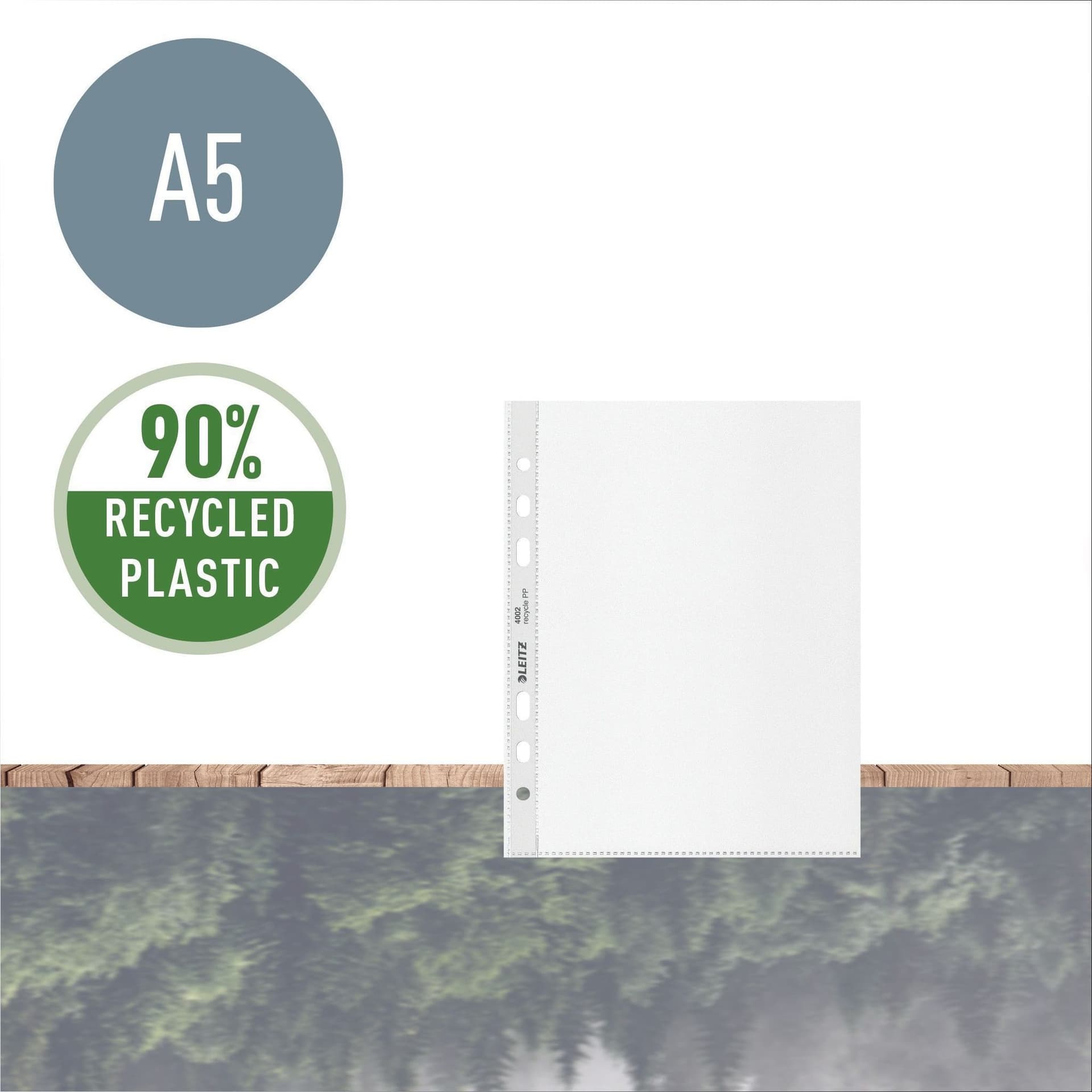 Showtas Leitz Recycle 100µ 6-gaats PP A5 transparant 25 stuks 2