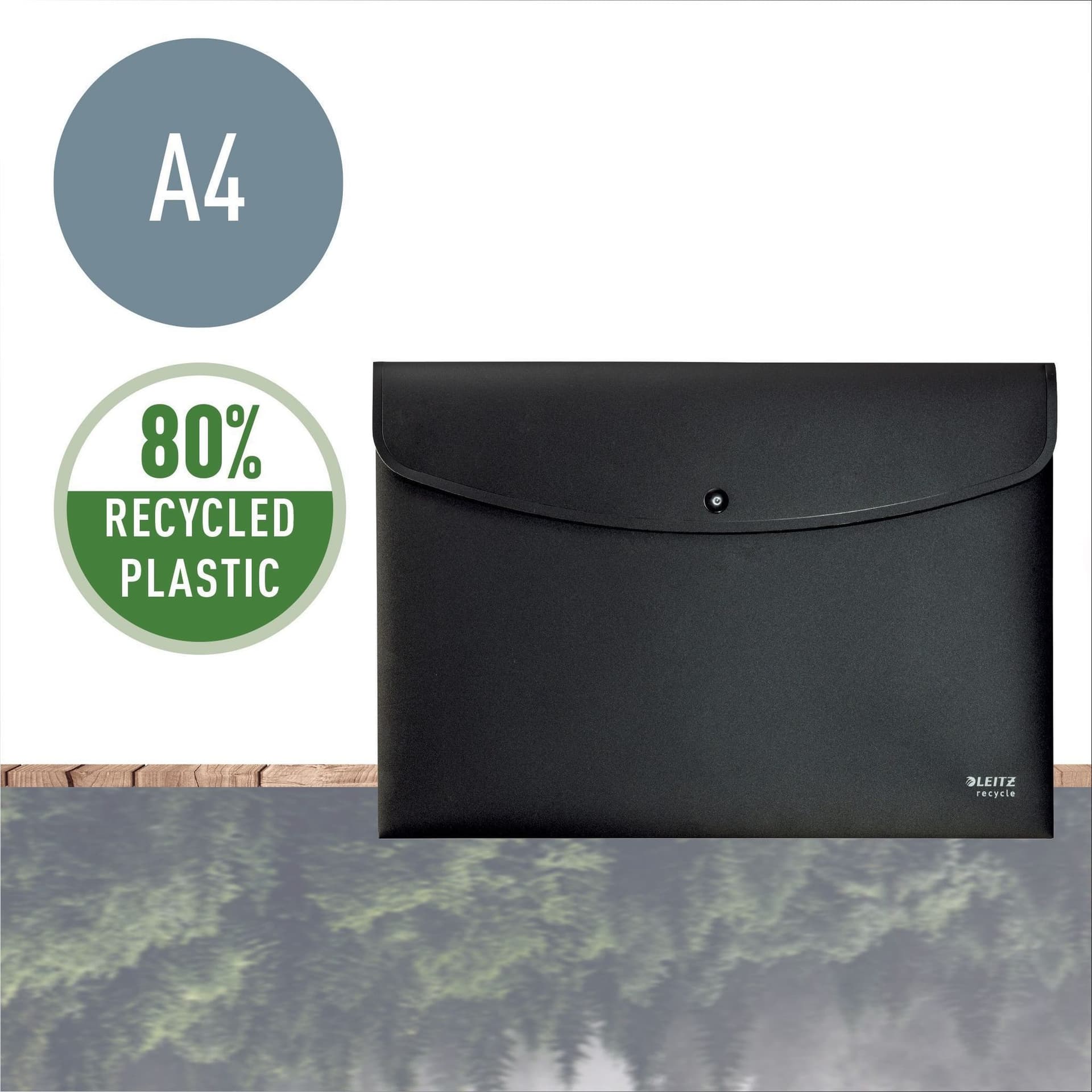 Enveloptas Leitz Recycle A4 met drukknopen PP zwart 3