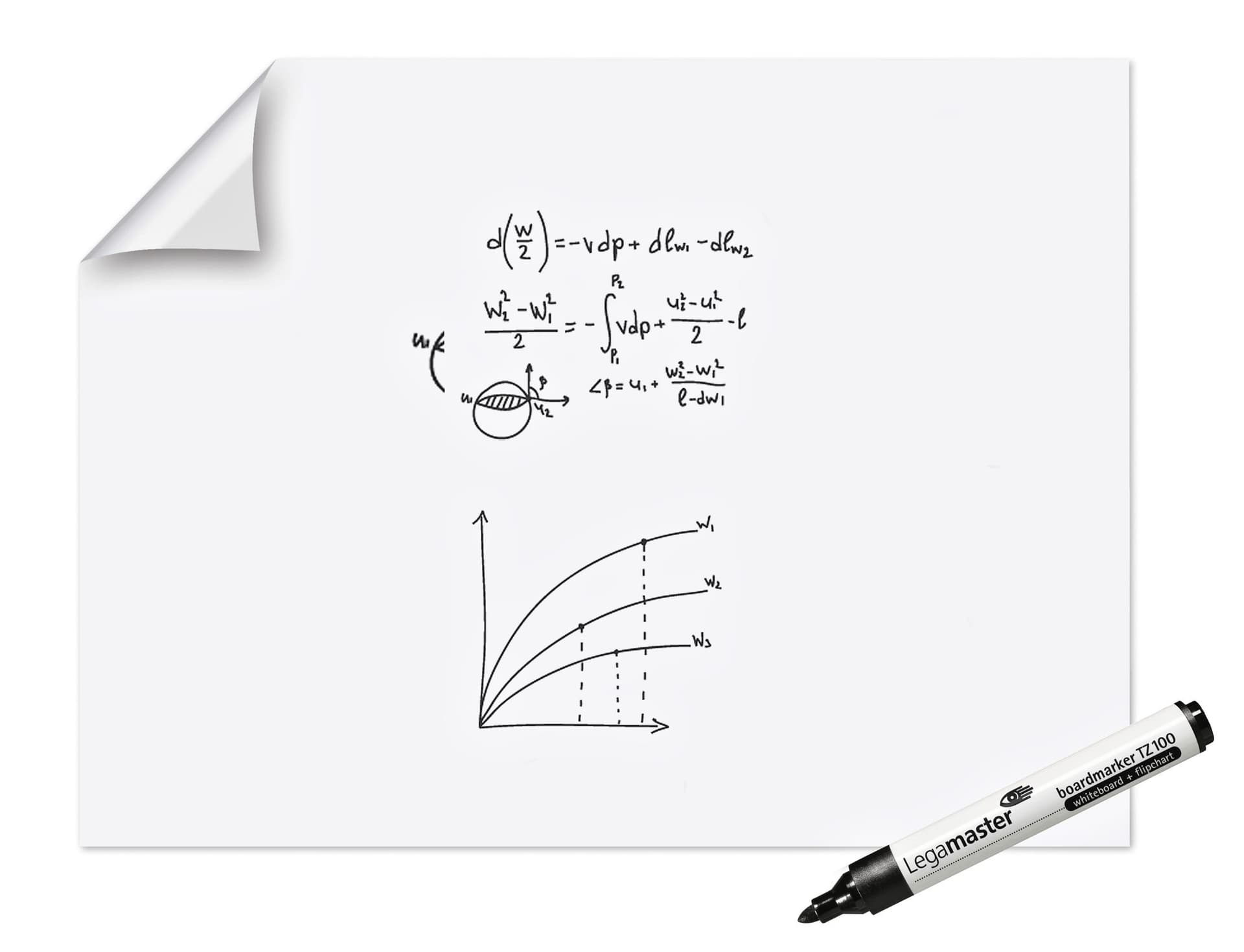 Magic-Chart Legamaster whiteboard XL 90x120cm wit 15 vel 3