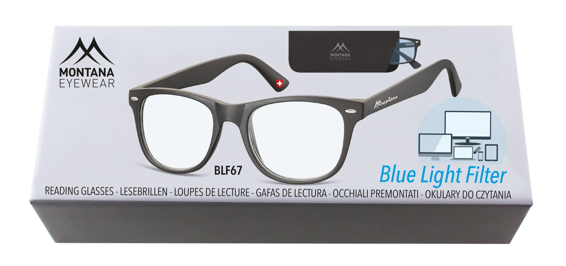 Leesbril Montana +3.00 dpt blue light filter zwart 2