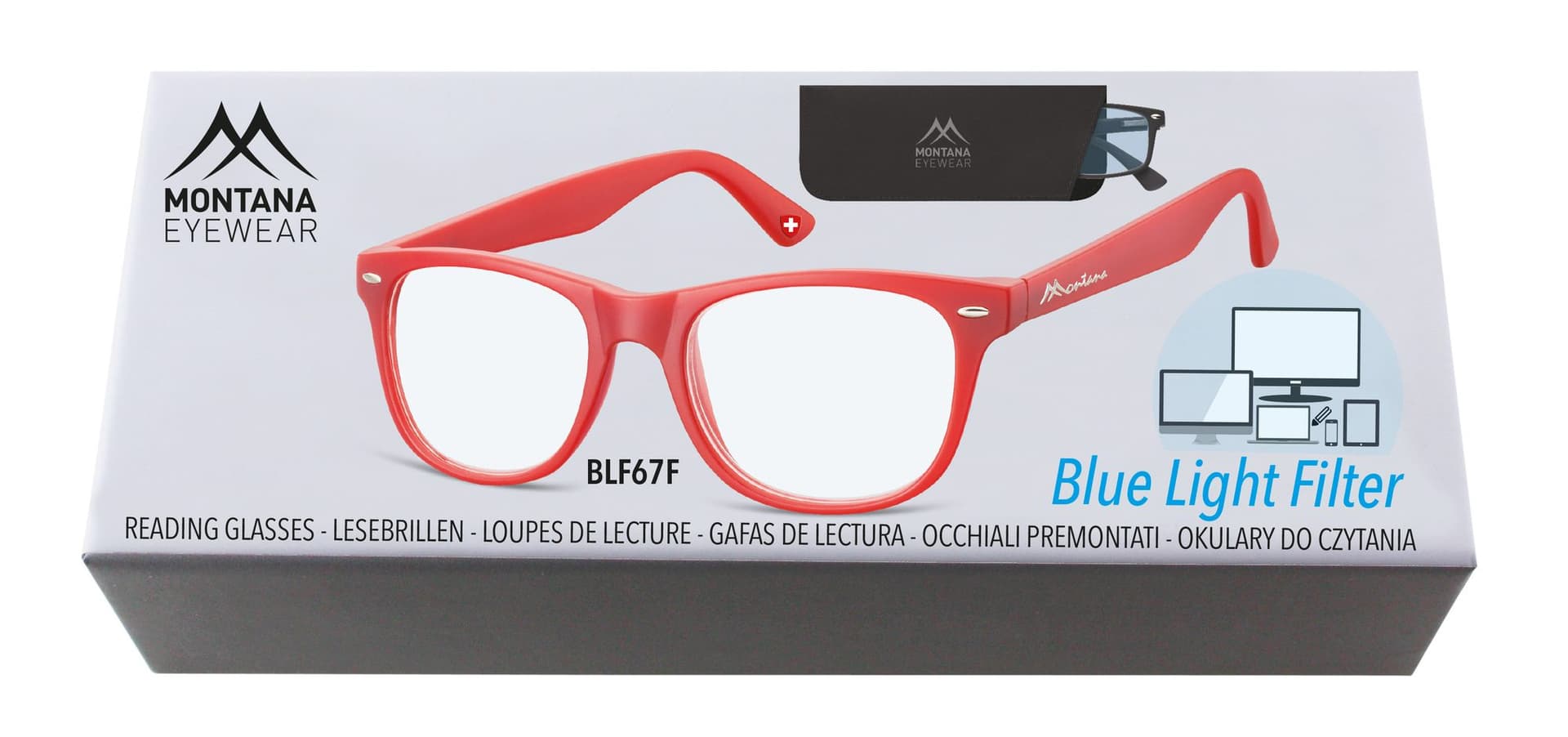 Leesbril Montana +3.00 dtp blue light filter rood 2