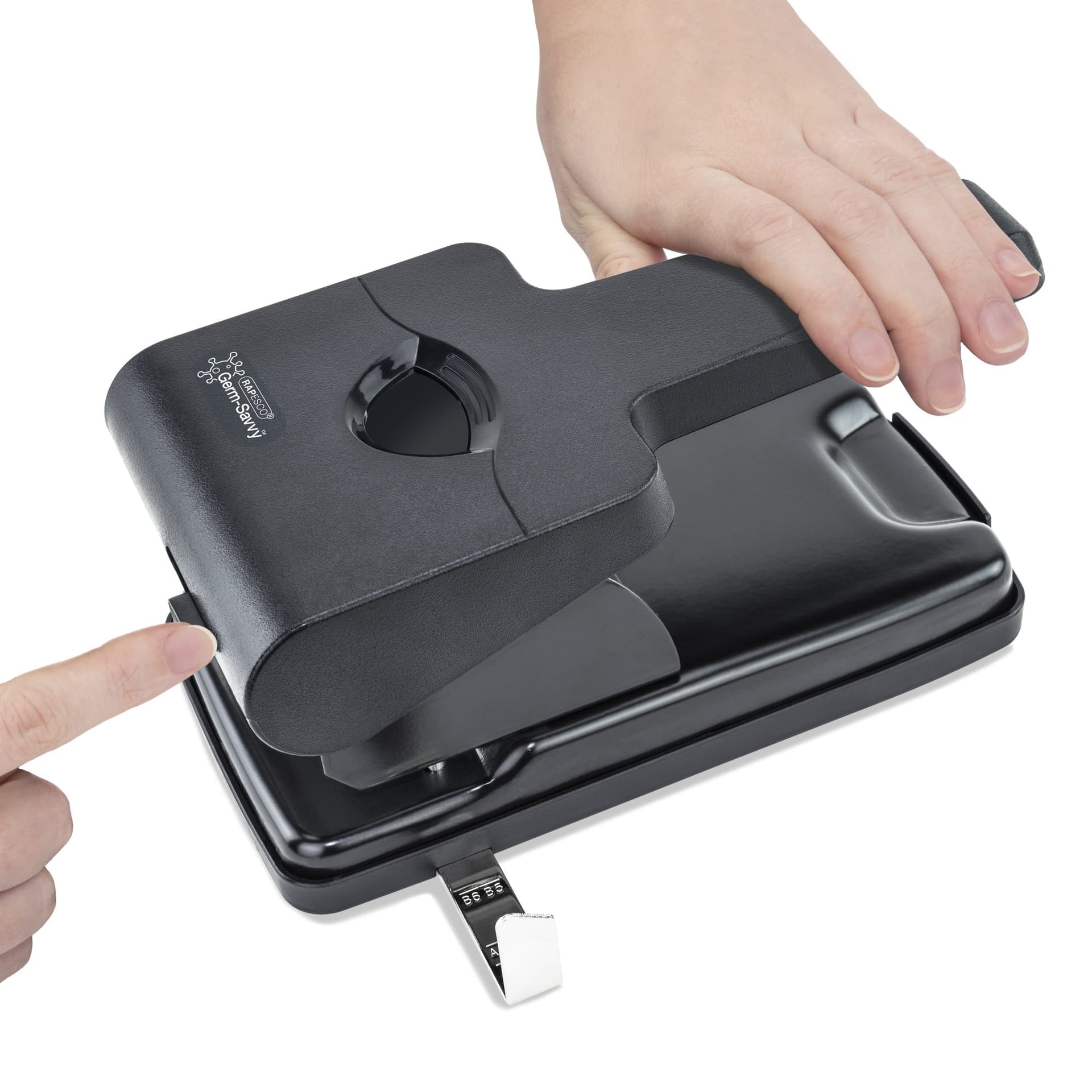 Perforator Rapesco Germ-Savvy Heavy Duty HD865-P antibacterieel 2-gaats zwart 3