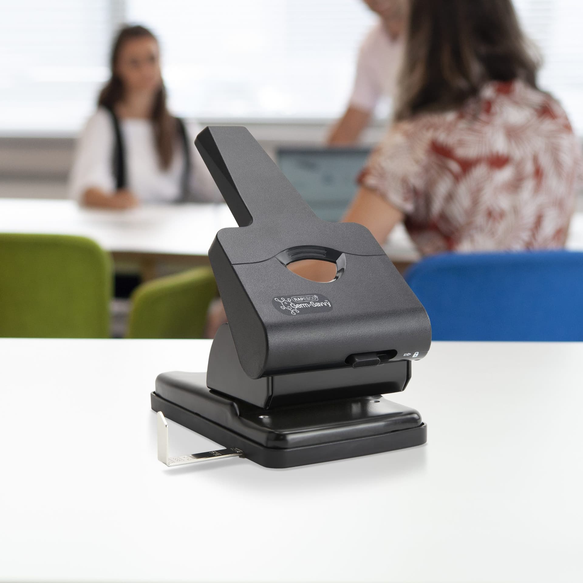 Perforator Rapesco Germ-Savvy Heavy Duty HD865-P antibacterieel 2-gaats zwart 4