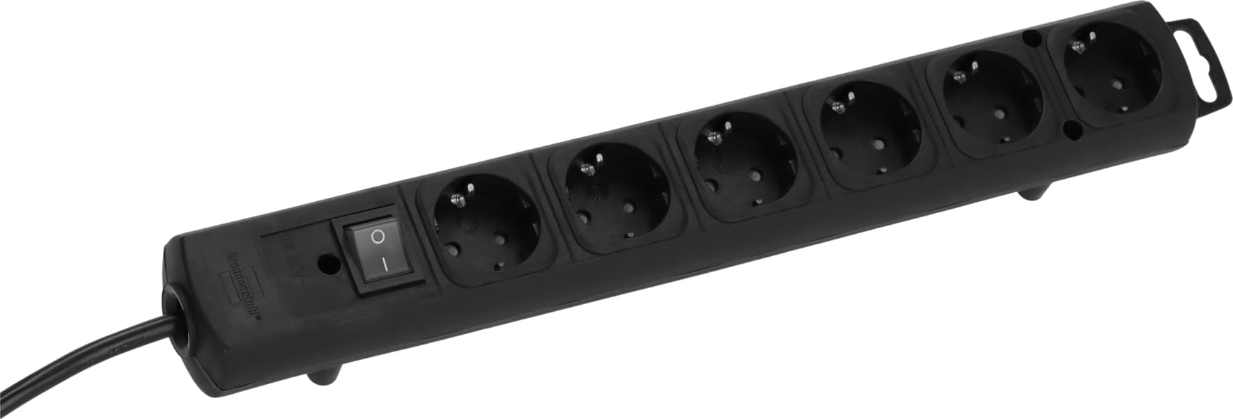 Stekkerdoos Brennenstuhl Comfort Plus 6vdig incl platte stekker 2m zw 3