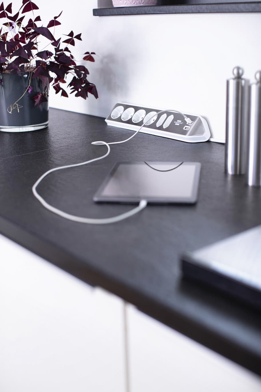 Stekkerdoos Brennenstuhl bureau Estilo 6vdig incl 2 USB 2m wit/zilver 10