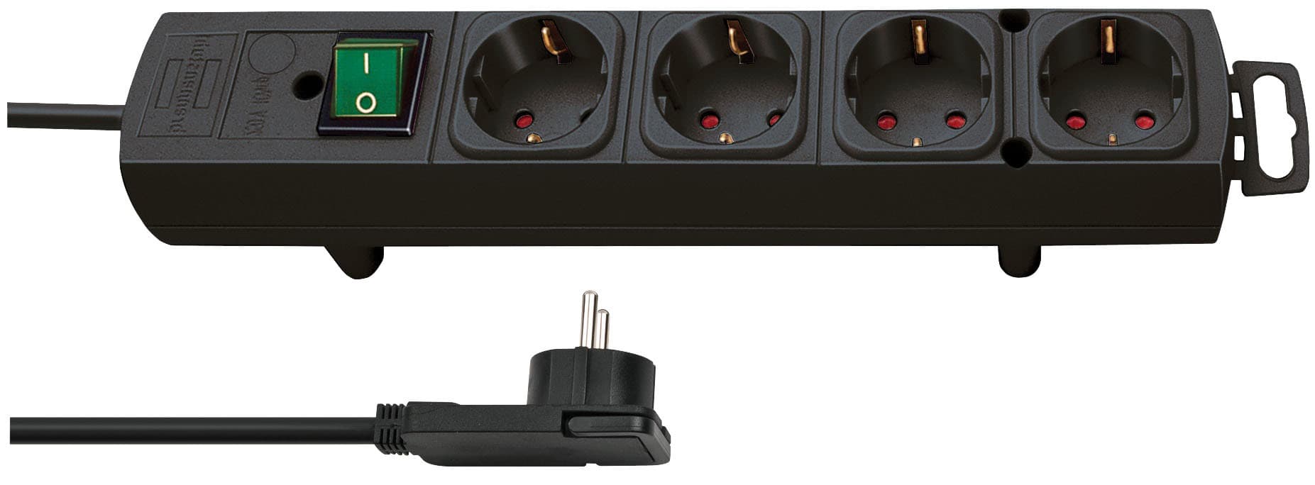 Stekkerdoos Brennenstuhl Comfort Plus 4vdg incl platte stekker 2m zw