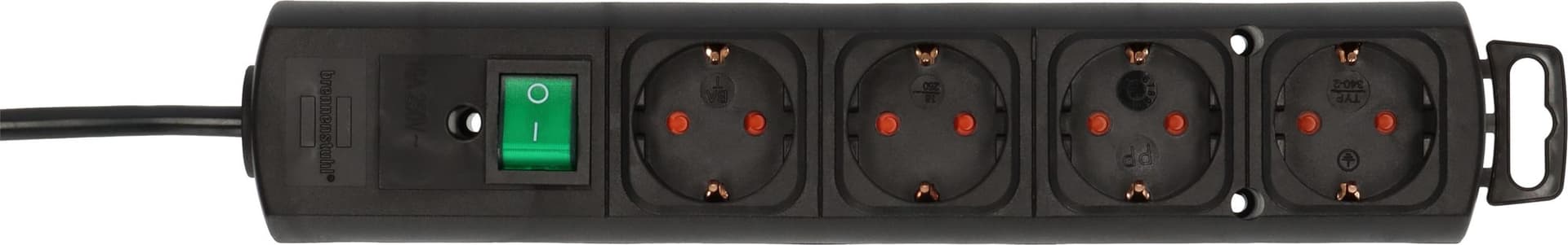 Stekkerdoos Brennenstuhl Comfort Plus 4vdg incl platte stekker 2m zw 2